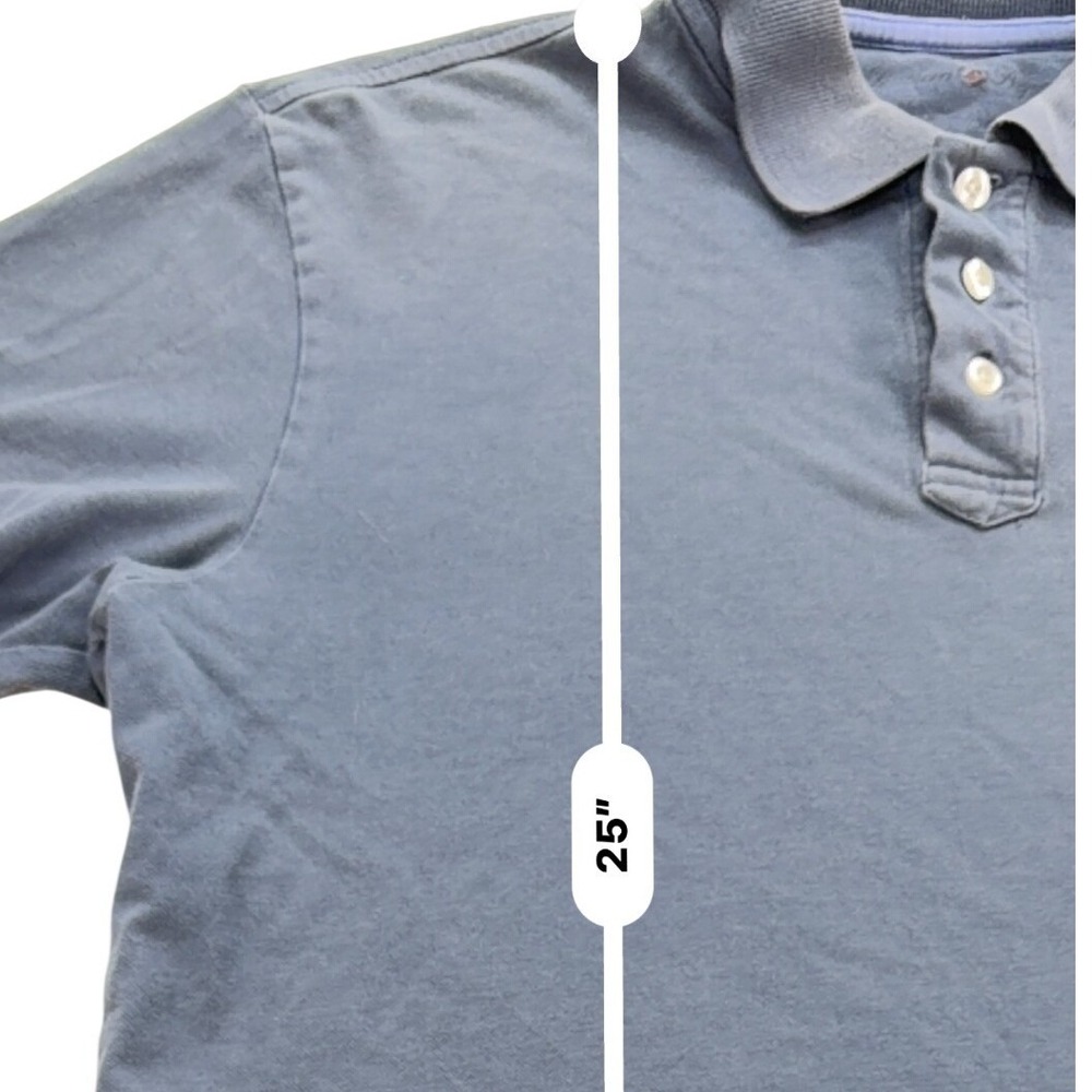 Southern Proper Mens Polo Shirt L Blue Cotton Blend Stretch Pique Short Sleeve - Picture 7 of 10